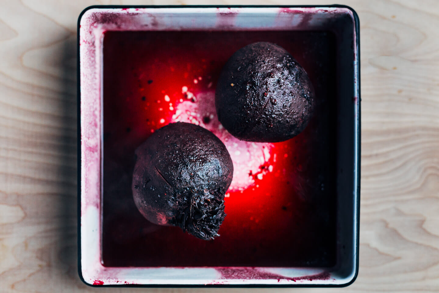 Baked beets in a baking dish